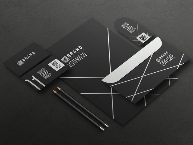 Free Perspective Stationery Set Mockup Psd