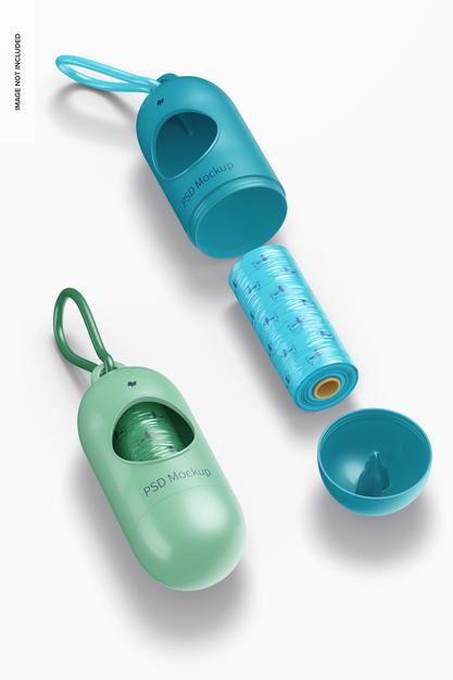 Free Pet Bag Dispensers Mockup Psd