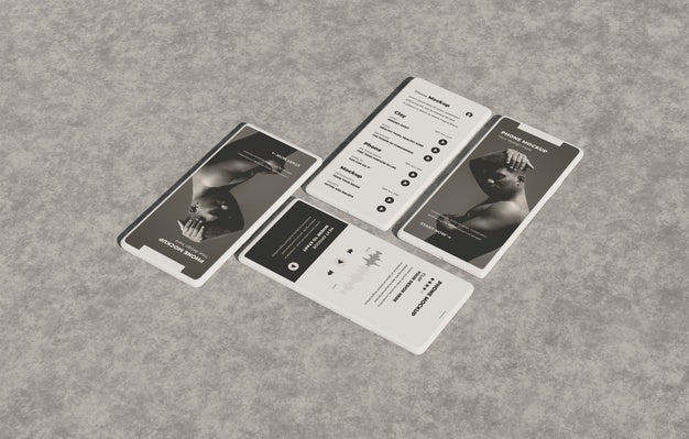 Free Phone Mockup On Concret Wall With Shadow Psd