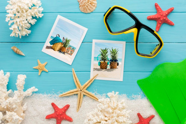 Free Photos And Swimming Glasses Top View Psd