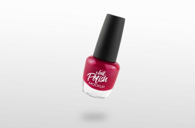 Free Pink Nail Polish Mockup Psd