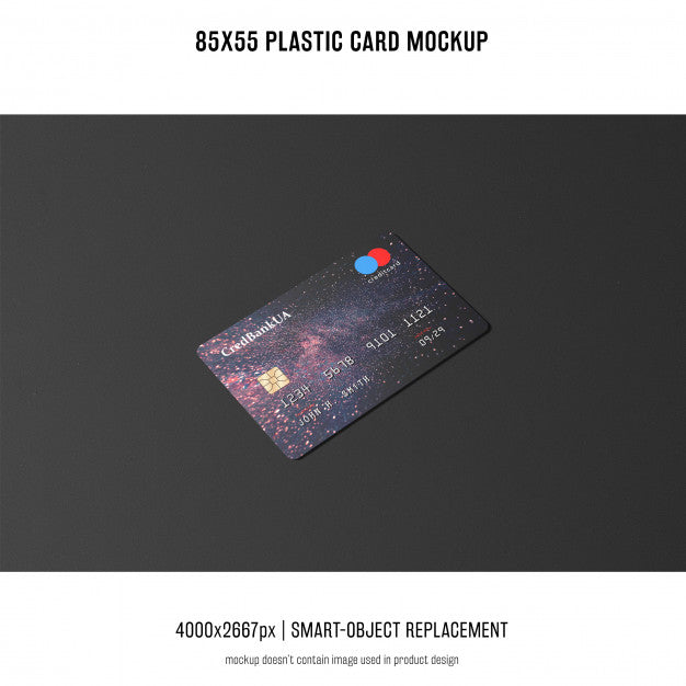 Free Plastic Credit Card Mockup Psd