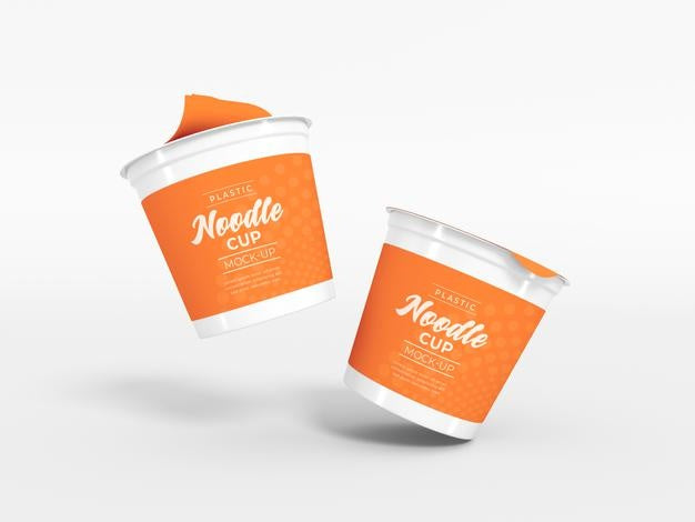 Free Plastic Noodle Cup Packaging Mockup Psd