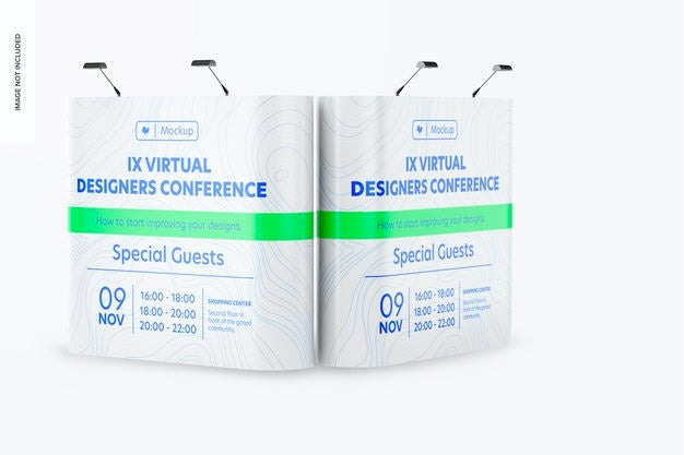 Free Pop Up Straight Stands Mockup Psd