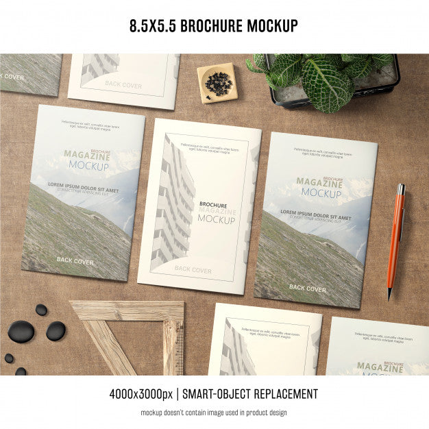 Free Portrait Brochure Mockup Psd