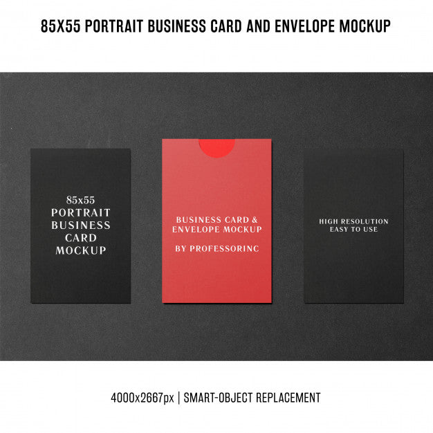 Free Portrait Business Card Mockup Psd