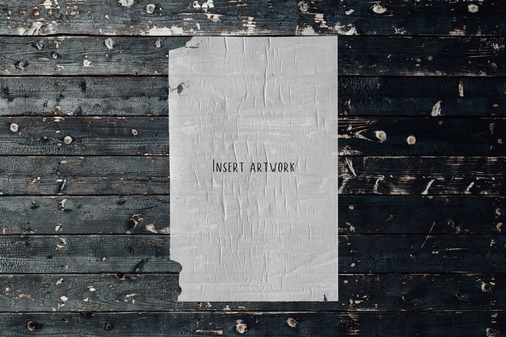 Free Vintage Flyer Poster Mockup with Rough Wooden Vibes