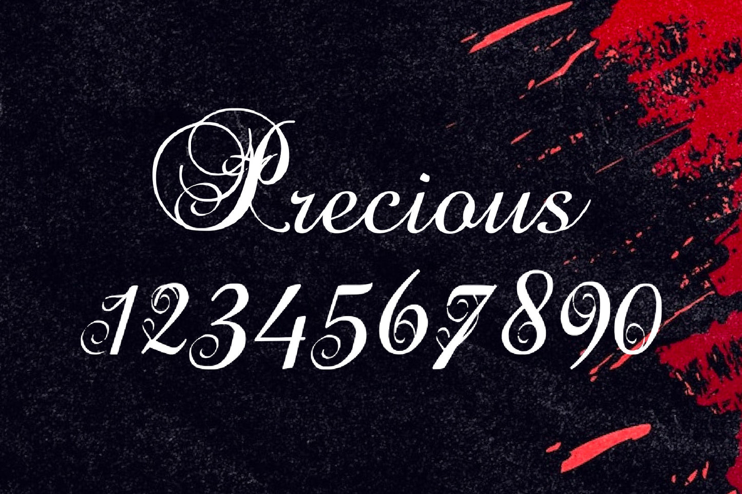 Precious - Free Tattoo Number Font