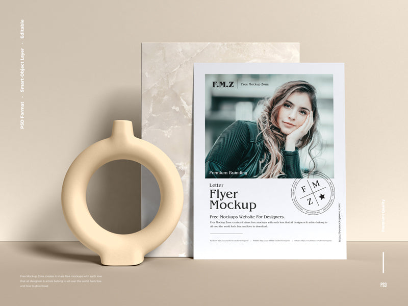 Free Premium Branding Letter Flyer Mockup