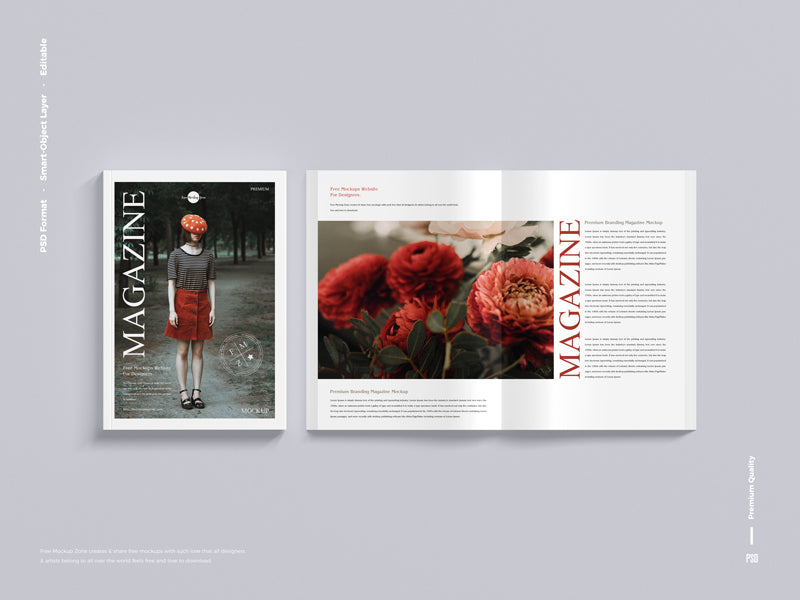 Free Premium Branding Magazine Mockup