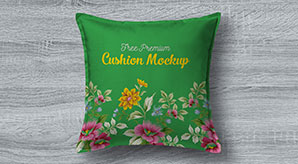 Free Premium Pillow / Cushion Cover Mockup Psd