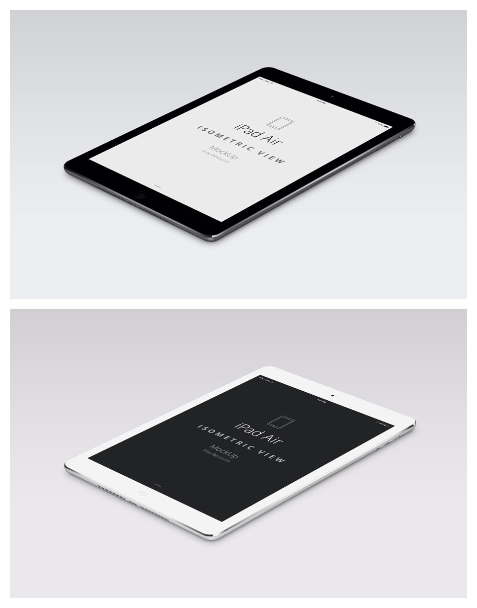 Free iPad Air Perspective Mockup Psd