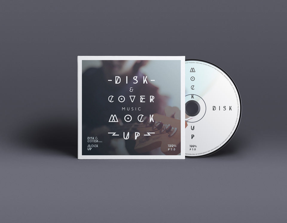 Free CD Cover Disk Mockup