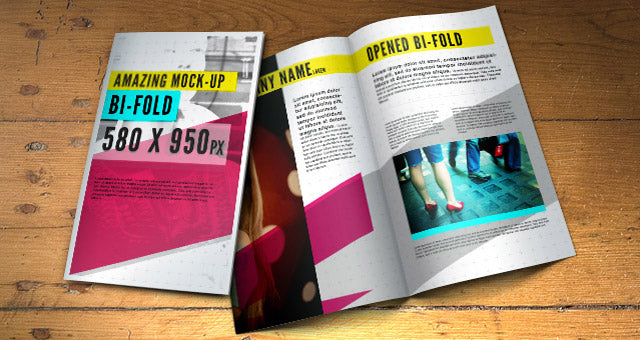 Free Psd Bifold Brochure Mock-Up Template
