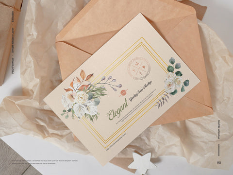 Free Psd Elegant Greeting Card Mockup