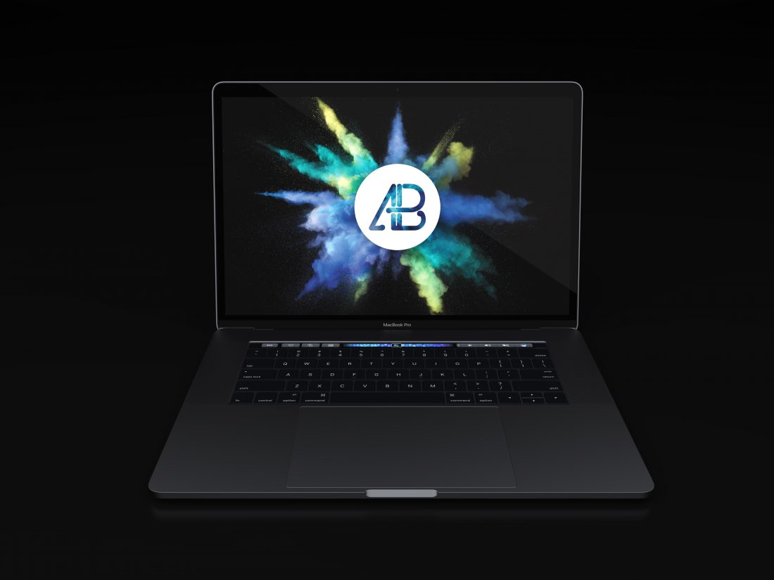 Free Realistic 2016 Space Grey Macbook Pro Mockup
