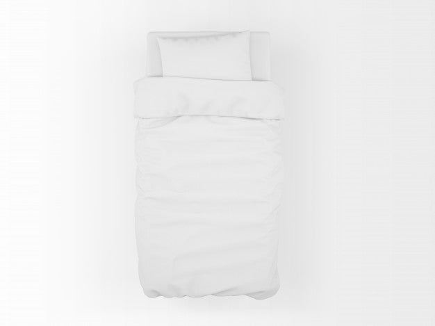 Free Realistic Single Bed Mockup On Top View Psd