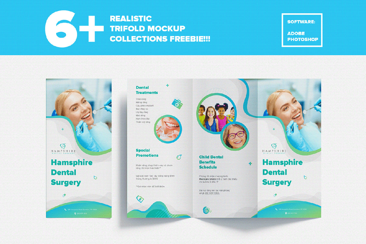 Free Realistic Trifold Mockup Collections