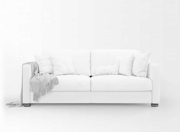 Free Realistic White Sofa Mockup Psd
