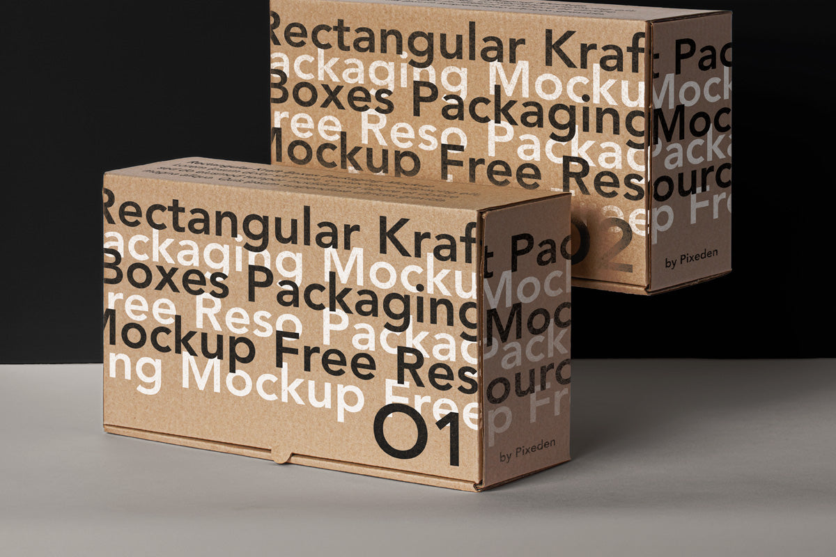 Free Rectangular Psd Box Packaging Mockup