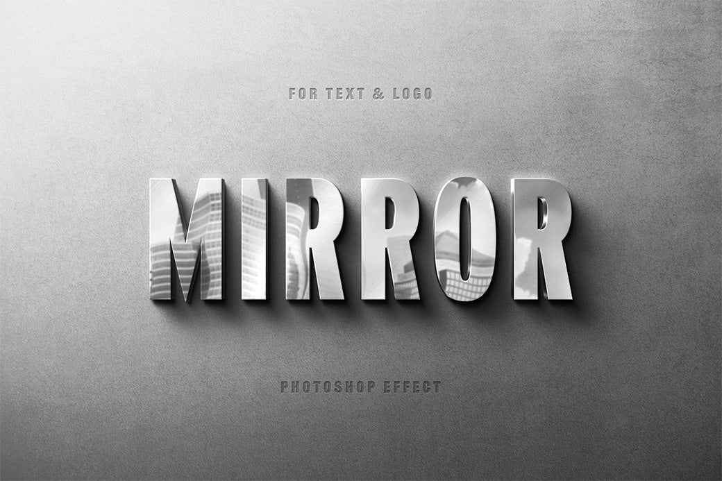 Free Reflecting Metallic Logo Mockup