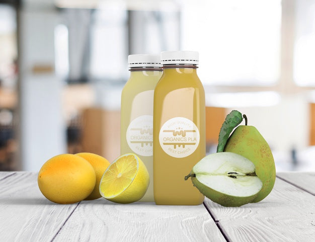 Free Refreshing Colorful Smoothies Mock-Up Psd