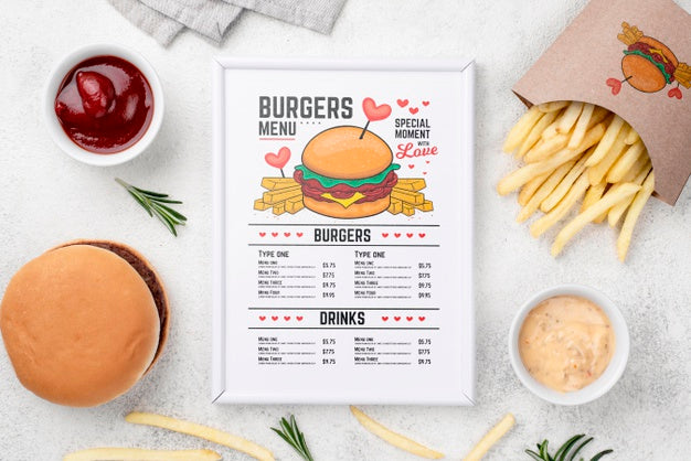 Free Restaurant Menu Concept Mockup Psd