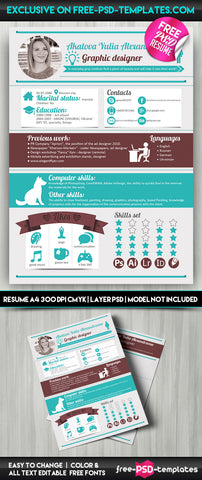 Free Resume Designer – Resume / Cv Template In Psd