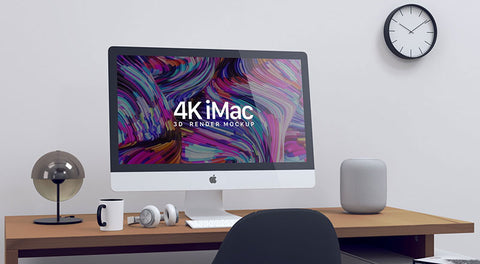 Free Retina 4K Imac Screen Website Mockup Psd