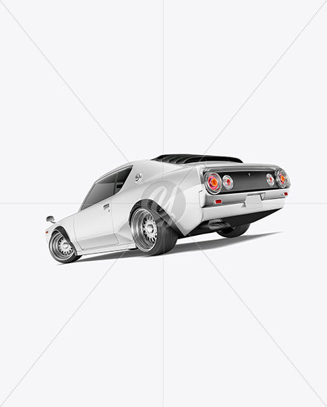 Free Retro Sport Car Mockup - Half Side View