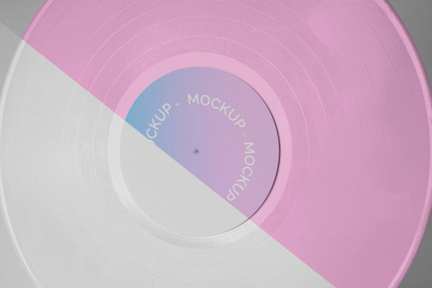 Free Retro Vinyl Disk With Abstract Packaging Mock-Up Psd