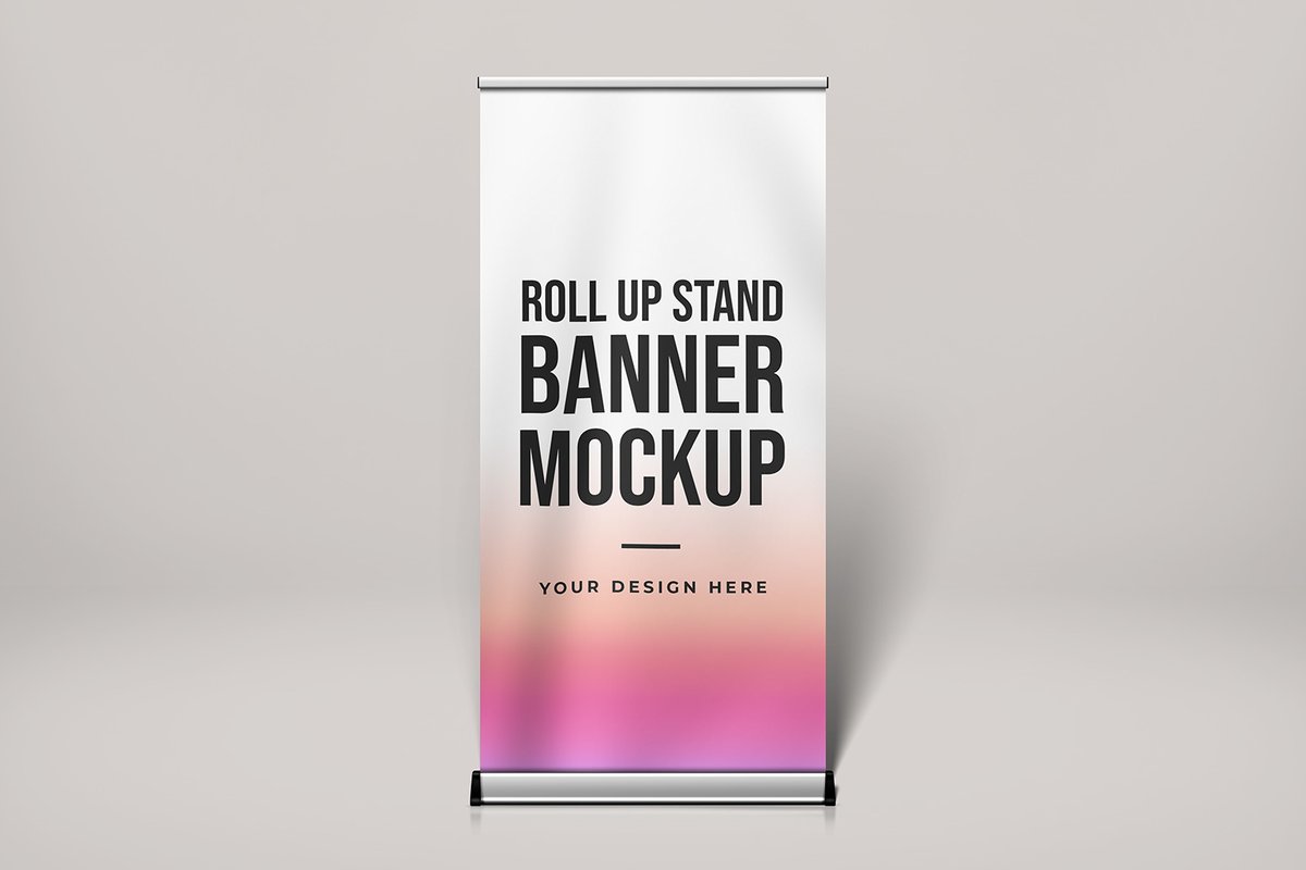 Free Roll Up Stand Banner Mockup