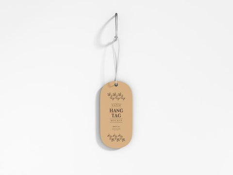 Free Round Corner Paper Label Hang Tag Mockup Psd