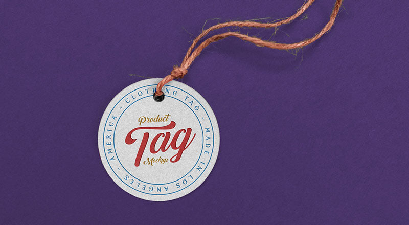Free Round Product Tag Mockup Psd