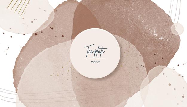 Free Round Shape On Abstract Watercolor Background Psd