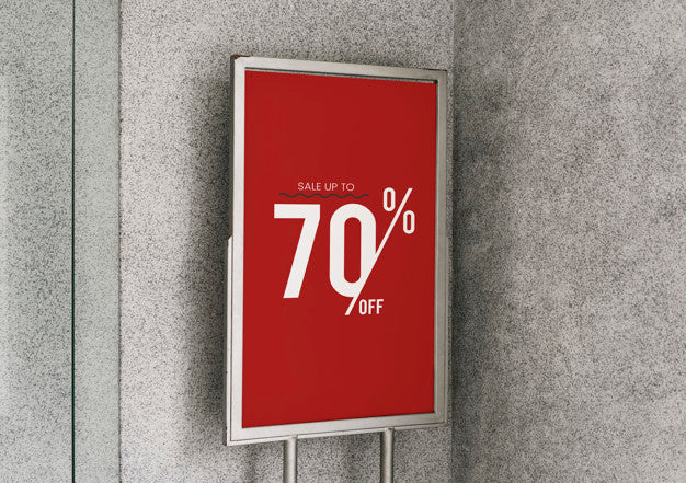 Free Sale Up To 70% Off Poster Mockup Psd