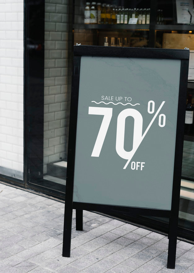 Free Sale Up To 70% Off Poster Mockup Psd