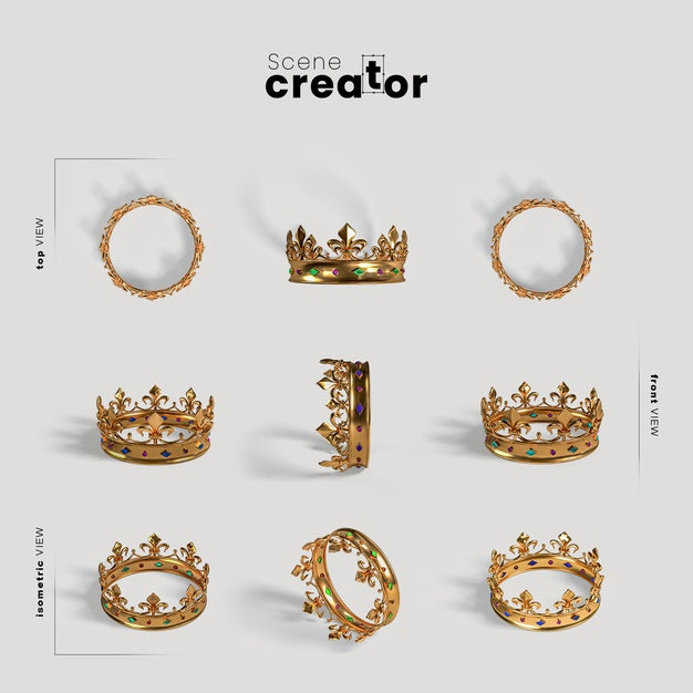 Free Scene Creator Carnival Golden Crown Psd