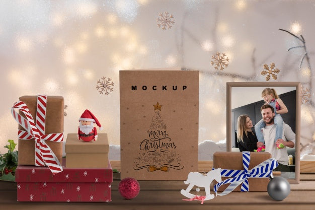 Free Scene Creator Mockup With Christmas Concept Psd
