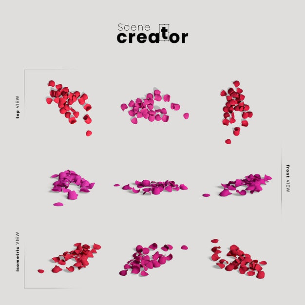 Free Scene Creator With Colorful Petals Psd