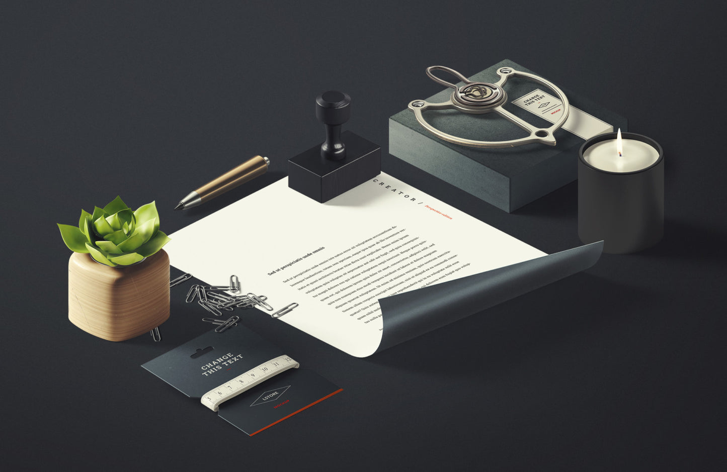 Free Stylish Branding Stationery Mockup Template