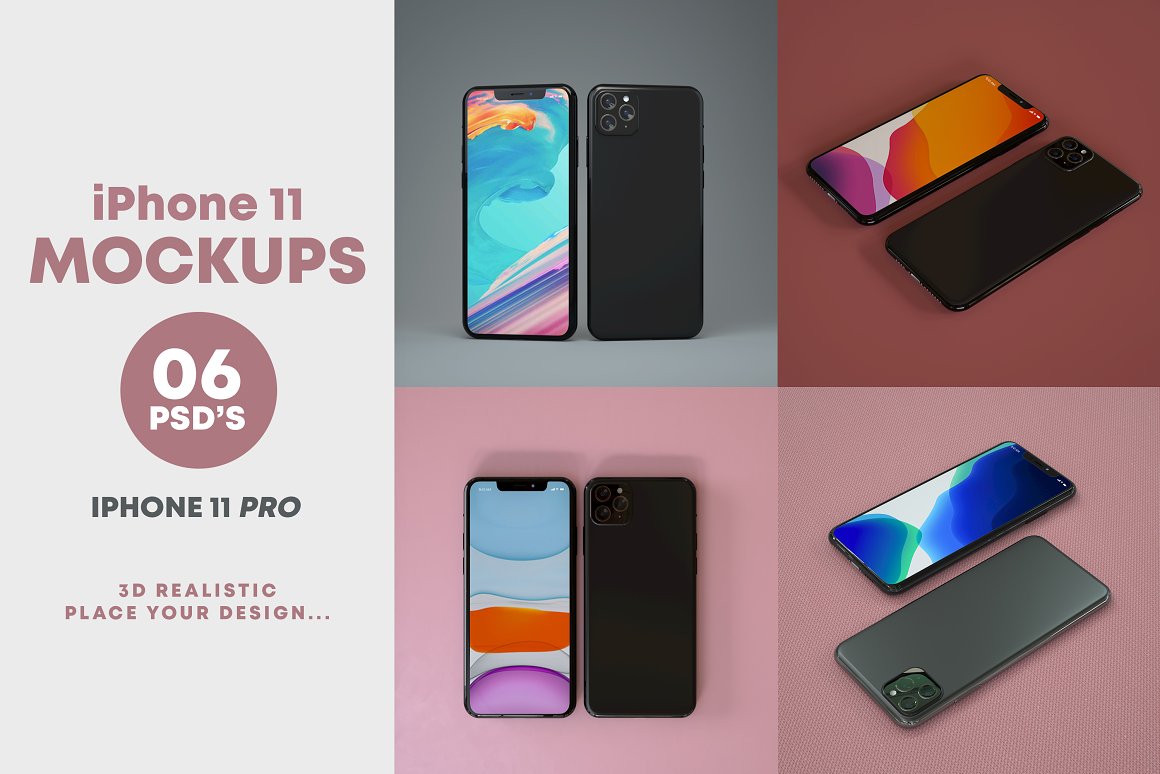 Free Set Of Iphone 11 Pro Mockups