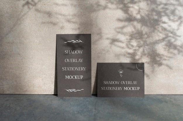 Free Shadow Overlay Stationery Mockup Psd