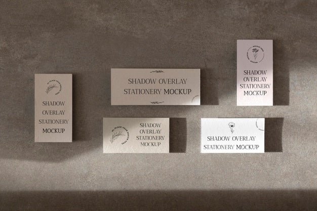 Free Shadow Overlay Stationery Mockup Psd