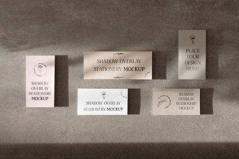Free Shadow Overlay Stationery Mockup Psd