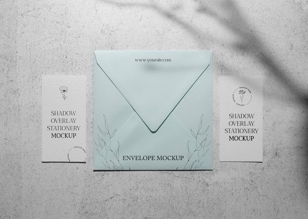 Free Shadow Overlay Stationery Mockup Psd