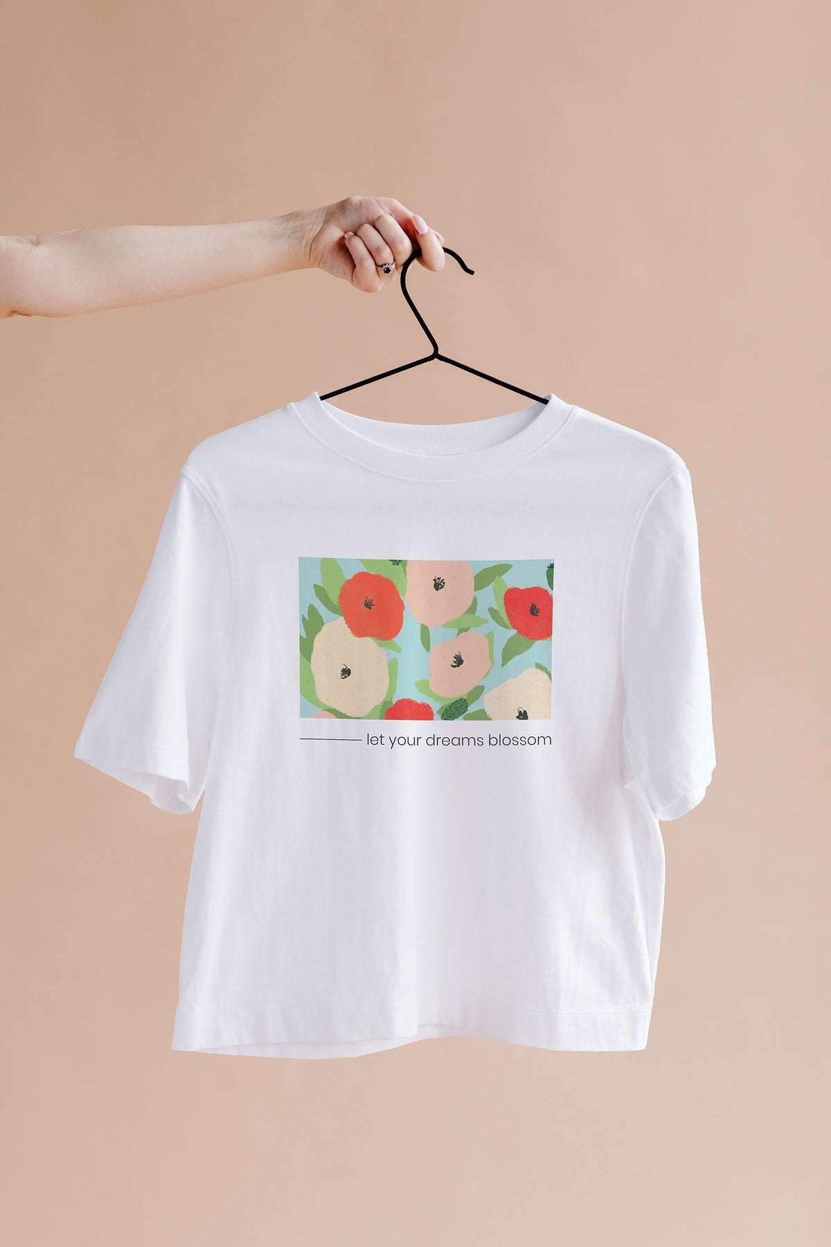 Free Shirt Mockup Psd With Floral Pattern