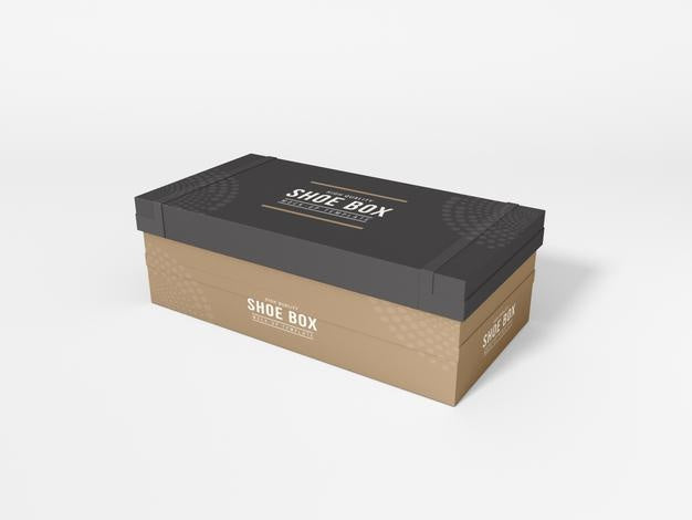 Free Shoe Box With Cover Branding Mockup Psd