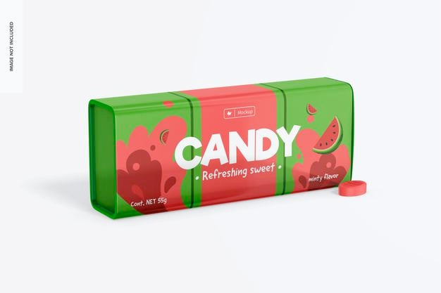 Free Side Slit Candy Box Mockup, Left View Psd