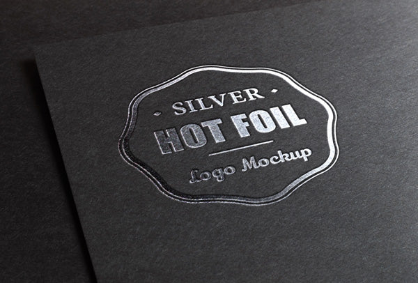 Free Silver Stamping Logo Mockup